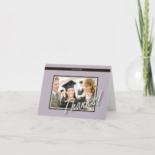 Grad Picture Thank You Card: Purple Card