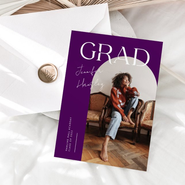 GRAD Purple Arch Graduation Announcement (Creator Uploaded)