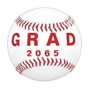 Grad Red Name Date Graduation Gift  Baseball