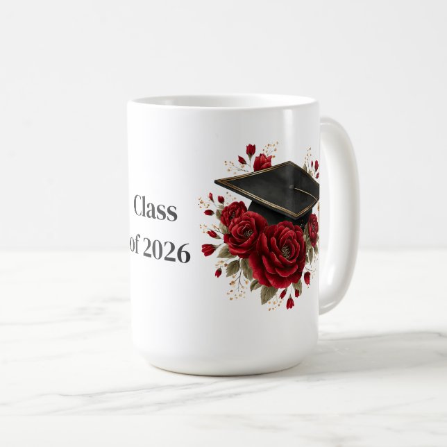 Grad Red Roses Coffee Mug (Front Right)
