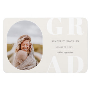 GRAD Rounded Photo Frame Graduation Magnet