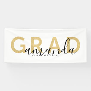 Grad Script Name Personalised Modern Graduation Banner