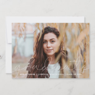 Grad Script Photo Graduate Announcement Card_ash