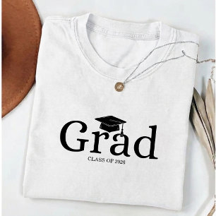 grad simple black white graduation T-Shirt