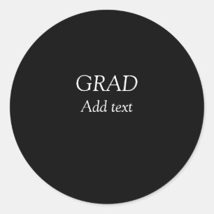 Grad simple minimal graduation elegant modern typo classic round sticker