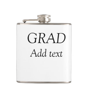 Grad simple minimal graduation elegant modern typo hip flask
