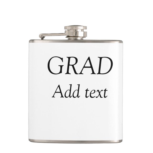 Grad simple minimal graduation elegant modern typo hip flask (Front)