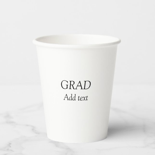 Grad simple minimal graduation elegant modern typo paper cups (Front)