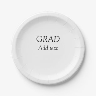 Grad simple minimal graduation elegant modern typo paper plate