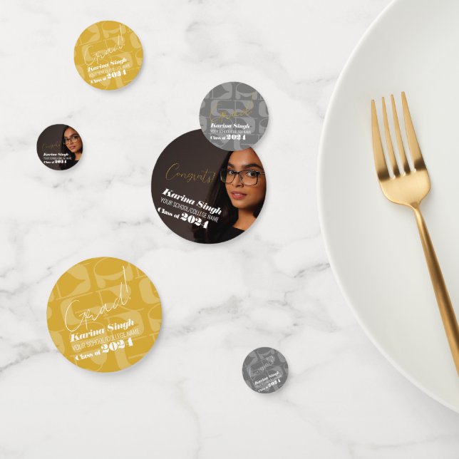 GRAD! Simple Modern Graduation photo confetti (Group)