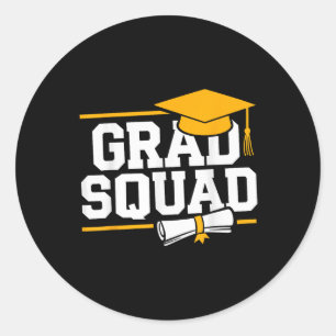 Grad Squad Cl Of 2025 Graduation Classic Round Sticker