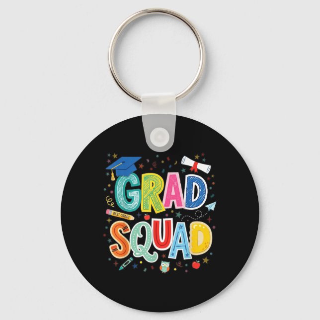 Grad Squad Funny Graduation Cl Of 2026 Colourful Key Ring (Front)
