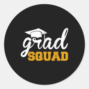 Grad Squad Funny Senior Cl Of 2025 Graduation Fami Classic Round Sticker