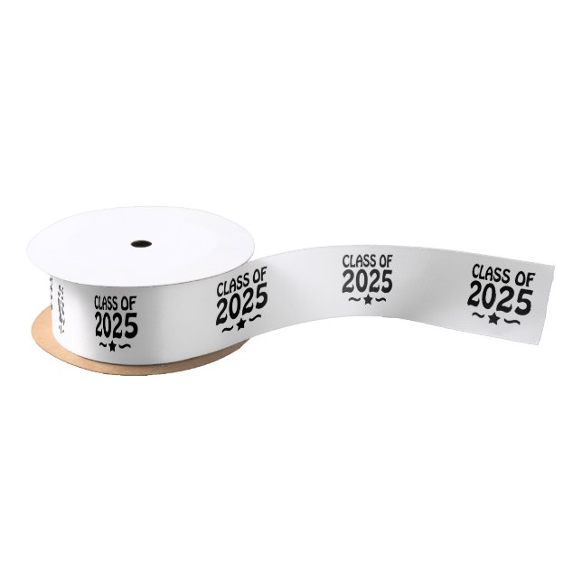  Grad Star Class of 2025  Graduation Satin Ribbon (Spool)