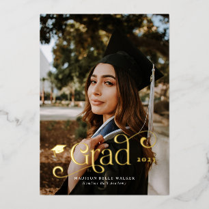 Grad Swirly Font Graduation Announcement