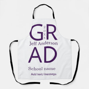 Grad typography modern graduation simple minimal c apron