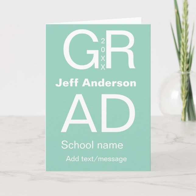 Grad typography modern graduation simple minimal c card (Front)
