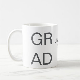 Grad typography modern graduation simple minimal c coffee mug