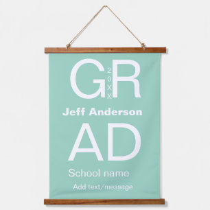 Grad typography modern graduation simple minimal c hanging tapestry