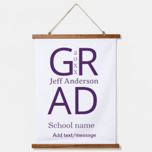 Grad typography modern graduation simple minimal c hanging tapestry