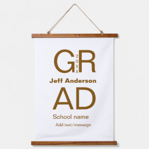 Grad typography modern graduation simple minimal c hanging tapestry