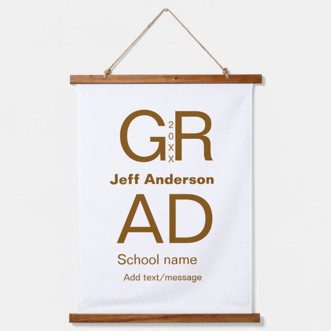 Grad typography modern graduation simple minimal c hanging tapestry (Front)