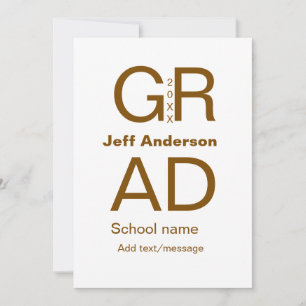 Grad typography modern graduation simple minimal c invitation