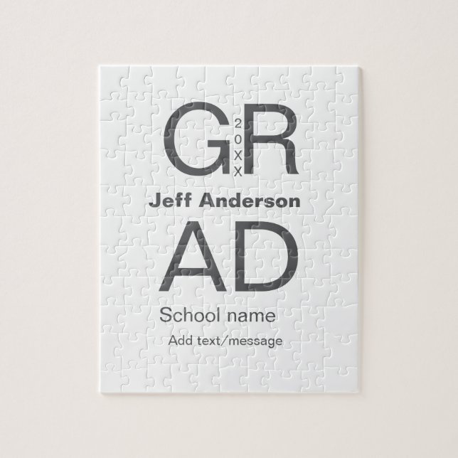 Grad typography modern graduation simple minimal c jigsaw puzzle (Vertical)