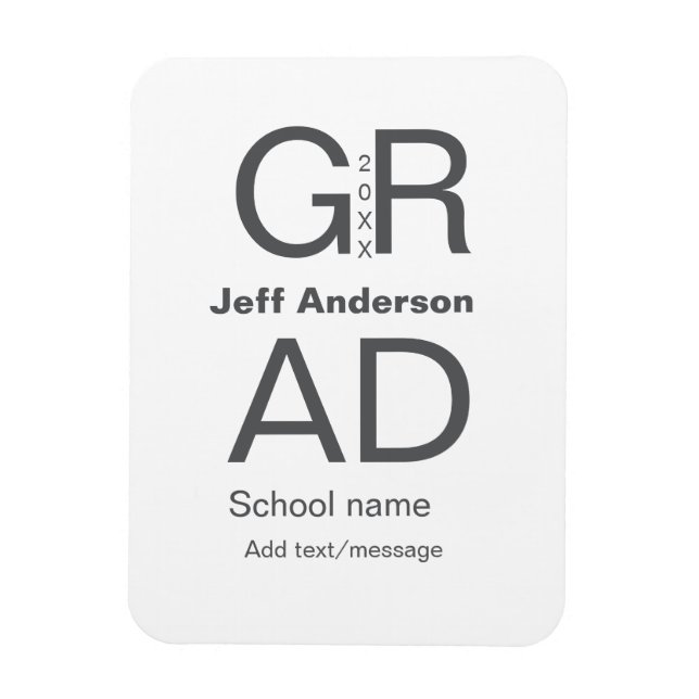 Grad typography modern graduation simple minimal c magnet (Vertical)