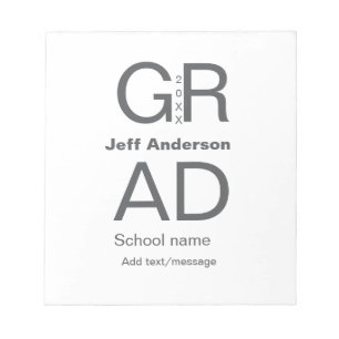 Grad typography modern graduation simple minimal c notepad