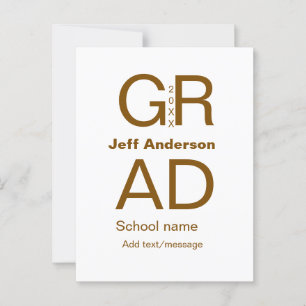Grad typography modern graduation simple minimal c postcard