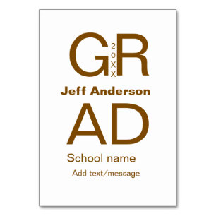 Grad typography modern graduation simple minimal c table number