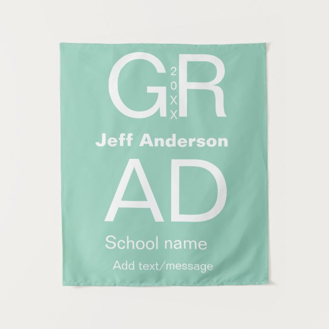 Grad typography modern graduation simple minimal c tapestry (Front)