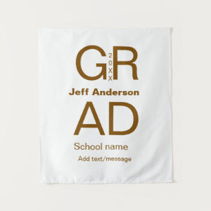 Grad typography modern graduation simple minimal c tapestry