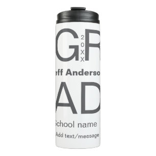 Grad typography modern graduation simple minimal c thermal tumbler