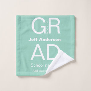 Grad typography modern graduation simple minimal c wash cloth