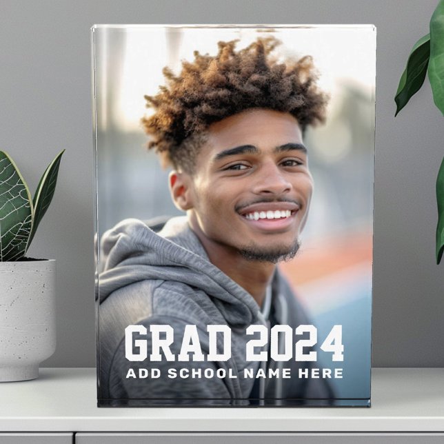 Grad year school or name graduation photo holder block (Grad year school or name graduation photo holder)