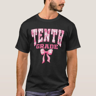 Grade 10 Girl Varsity Pink Toile Chinoiserie Flora T-Shirt