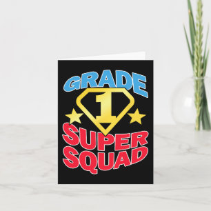 Grade 1 Super Squad Superhero Teacher Team  Card