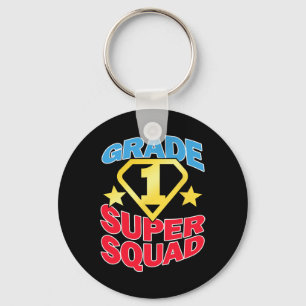 Grade 1 Super Squad Superhero Teacher Team  Key Ring