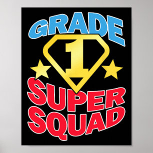 Grade 1 Super Squad Superhero Teacher Team Poster