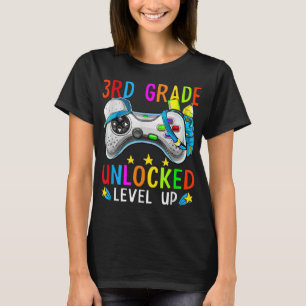 Grade 3 Unlocked Level Up Gamer Back To School 3rd T-Shirt