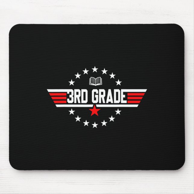 Grade 3rd Third Grade Back To School First Day Boy Mouse Mat (Front)