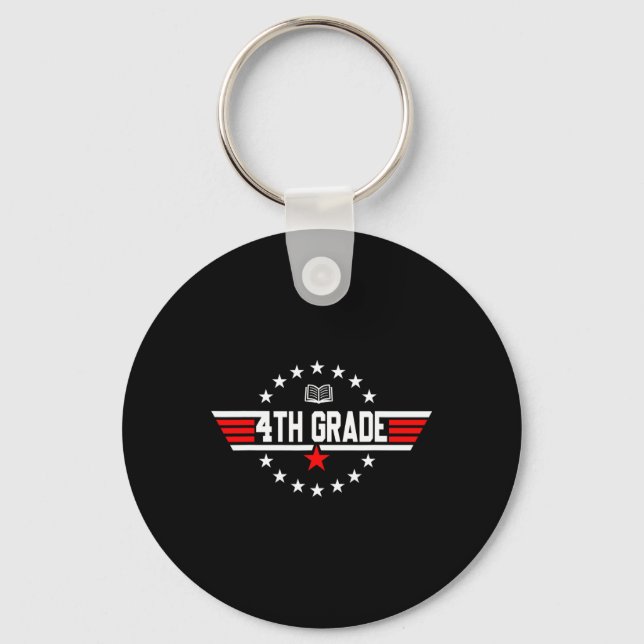 Grade 4th Fourth Grade Back To School First Day Bo Key Ring (Front)