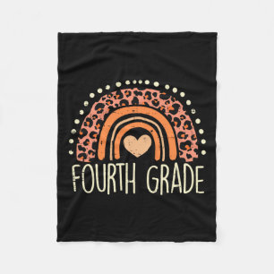 Grade 4th Rainbow First Day Of School Teacher Girl Fleece Blanket