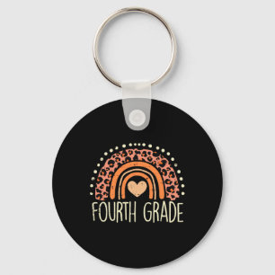 Grade 4th Rainbow First Day Of School Teacher Girl Key Ring