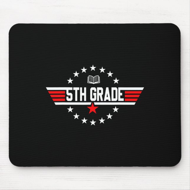 Grade 5th Fifth Grade Back To School First Day Boy Mouse Mat (Front)