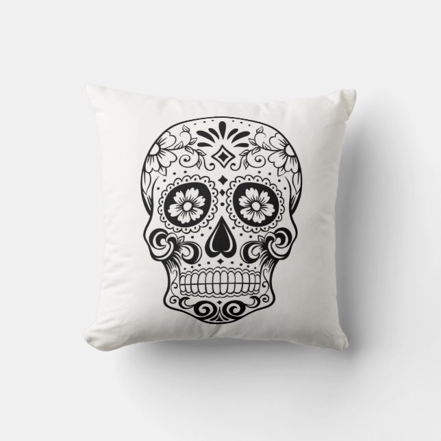 Grade A Cotton Throw Pillow 20x20/Skull (Front)