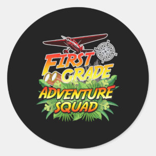 Grade Adventure Squad - Safari Theme Teacher Team  Classic Round Sticker