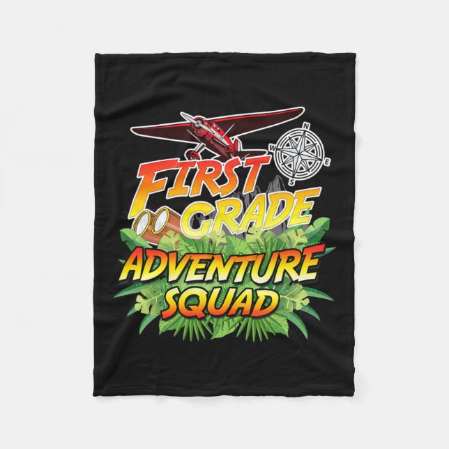 Grade Adventure Squad - Safari Theme Teacher Team  Fleece Blanket (Front)